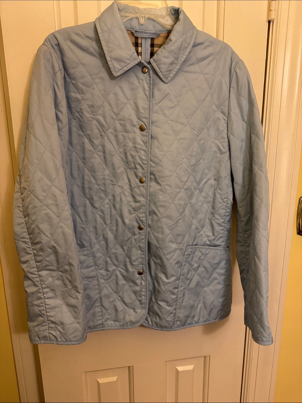 Burberry Pale Blue Quilted Utility Jacket